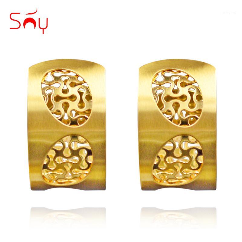 

Hoop & Huggie Sunny Jewelry Fashion 2021 Earrings Women's High Quality Round Ellipse Hollow Classic For Party Wedding Daily Gift1