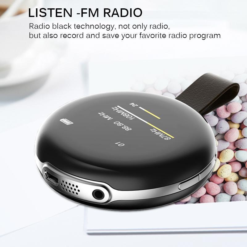 

New Round Bluetooth MP3 Player Built-In Speaker With FM Sound Portable Audio 8GB Record Video MINI Sport Music Player1