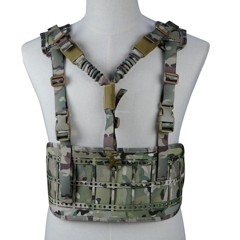 

Outdoor Hunting Vest with Gun Sling Detachable Strap Tactical Combat Vest Adjustable Shooting Molle Vests, Black