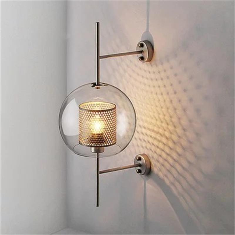 

E27 Modern Simple Natural Glass Wall Lamp Nordic Design Art Bedroom Bedside Decoration LED Wall Lamp AC110V 220V