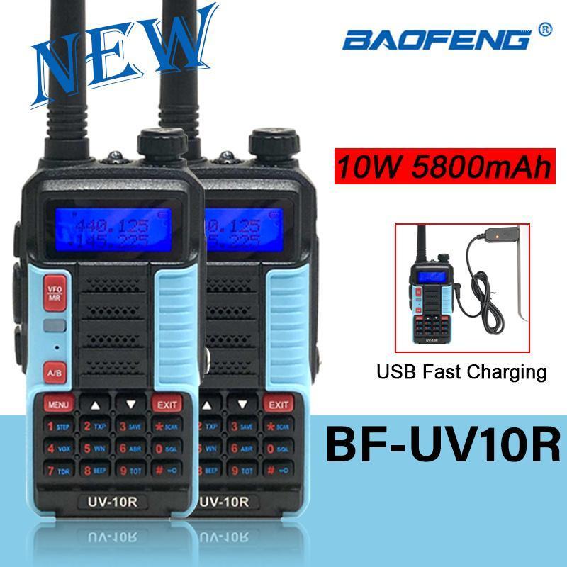 

Baofeng Walkie Talkie UV-10R VHF UHF 2 Way Ham Radio Long Range USB Charging 10W High Power Professional Hunting Radios 2021 NEW1