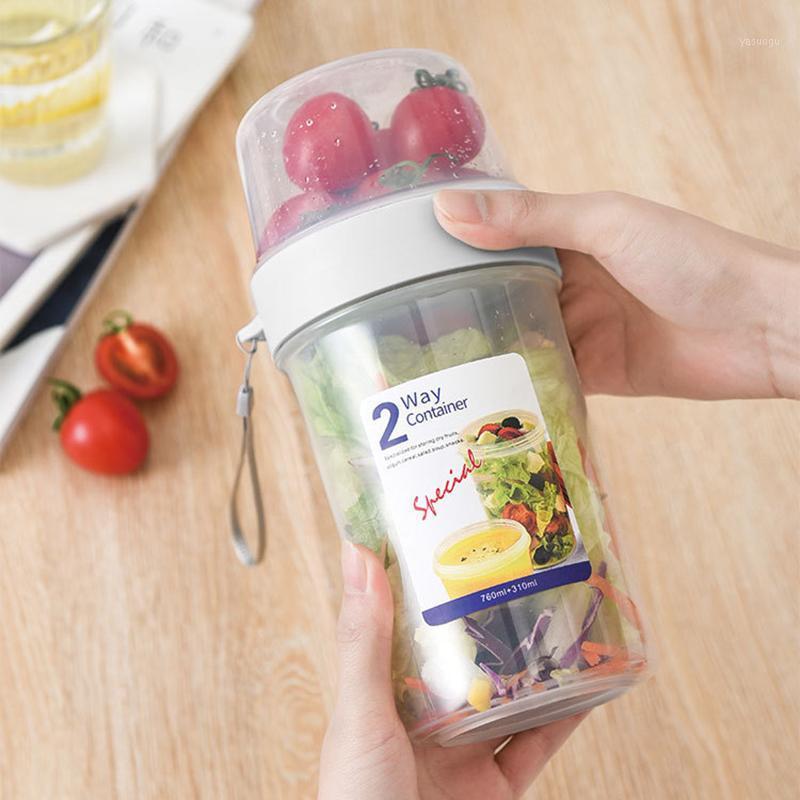

Fresh-keeping Box Double-layer Sealed Compartment Transparent Storage Box Breakfast Leak-proof Cup Type Storage UD881