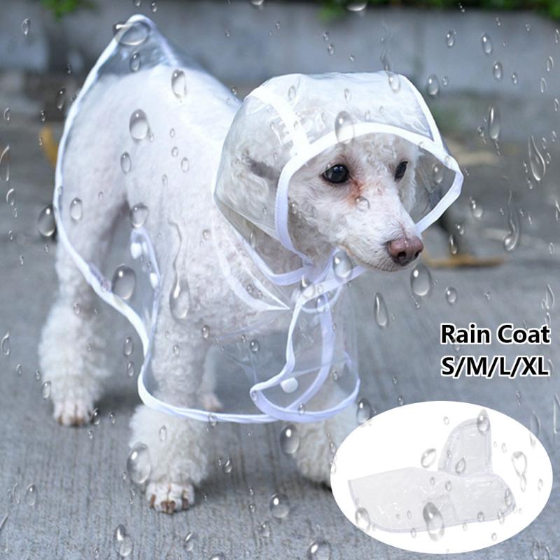 

Dog Puppy PVC Waterproof Clear Transparent Rain Coat Jacket Hood Hooded dog clothes pets clothes, As pic