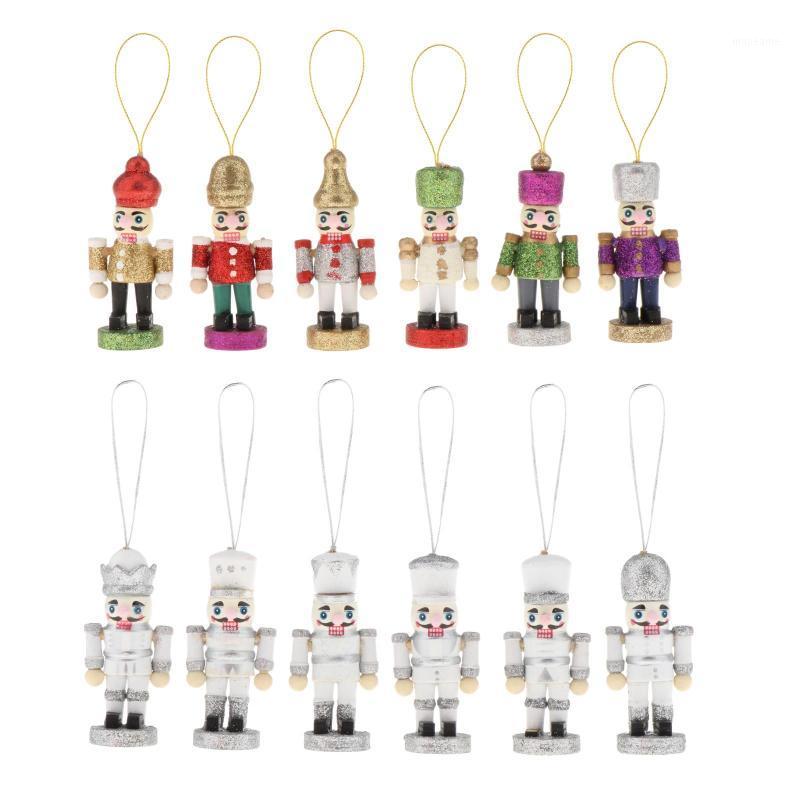 

6x Wooden Nutcracker Soldier Doll Figurines Ornaments Puppets Figures Dolls Toy1