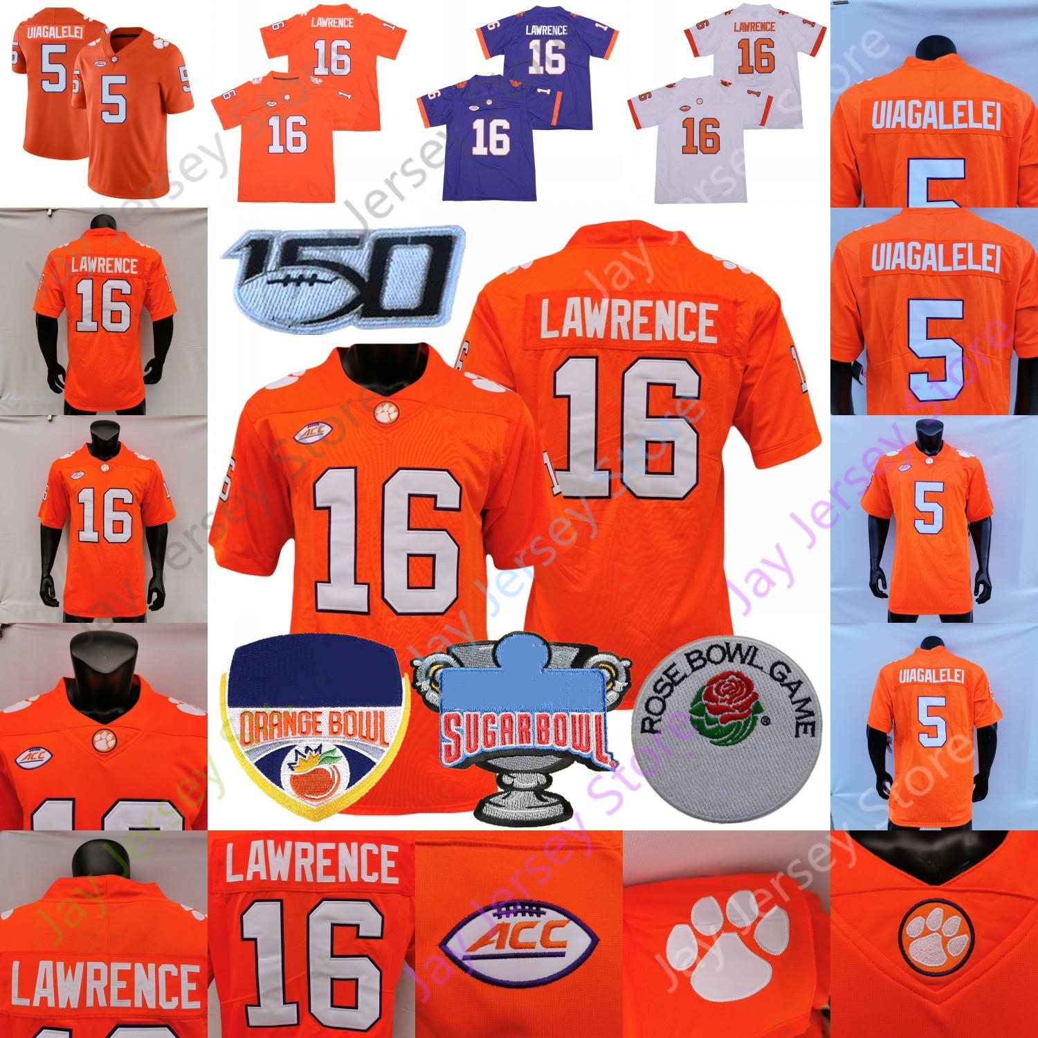 

2020 NCAA College Football Jersey Clemson 5 D.J. Uiagalelei 16 Trevor Lawrence