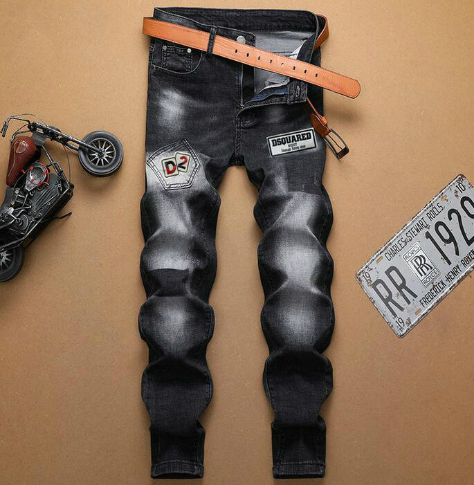 

21ss men's brand designers jeans distressed ripped biker slim fit motorcycle biker denim for mens leisure fashion jeans a1118, Blue