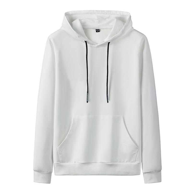 

AIRGRACIAS 2021 Autumn Sweatshirt New Men's Hoodies Simple and Versatile Comfortable Pure Color Pullover -4XL, White