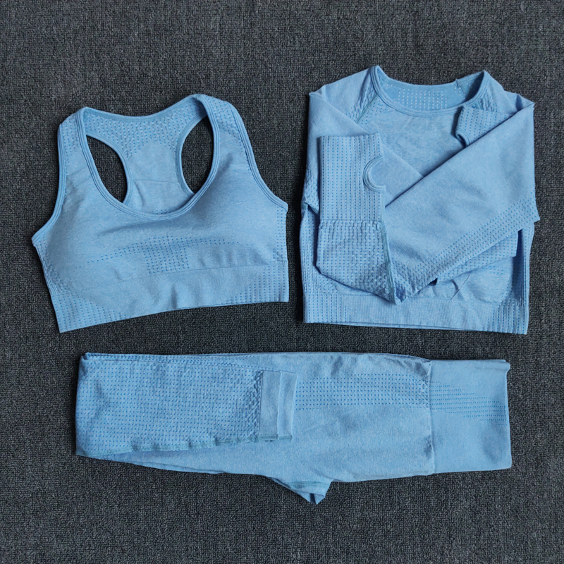 

Seamless Yoga Outfits Suit 2 piece/3pcs Sports Shirts Crop Top Seamless Leggings Sport Set Gym Clothes Fitness Tracksuit Workout Set Sportswear, C6(brapantsdarkgrey)