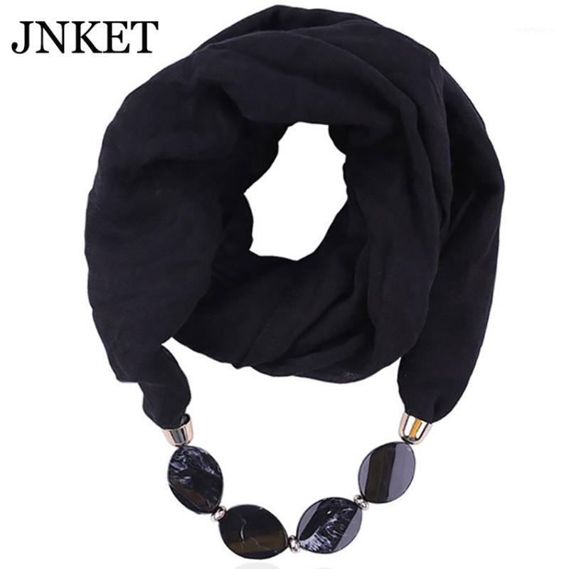 

JNKET New Women Cotton Linen Necklace Pendant Scarf Loop Scarves Infinity Scarf Ethnic Style Scarfs1