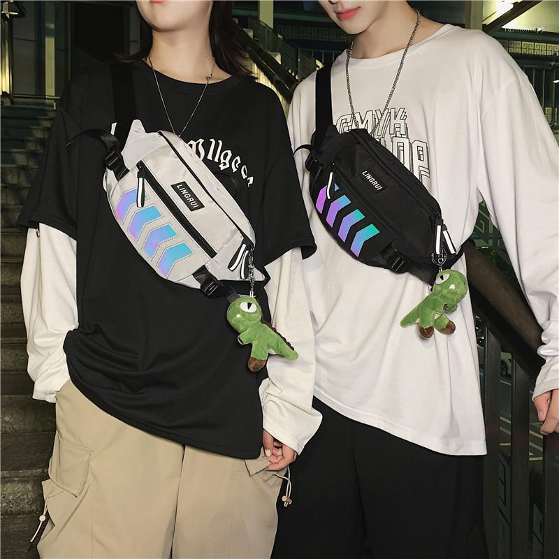 

New Waist Bag Men and Women Letter Chest Bag Student Shoulder Messenger Street Hip-hop Fanny Pack Unisex1, Black