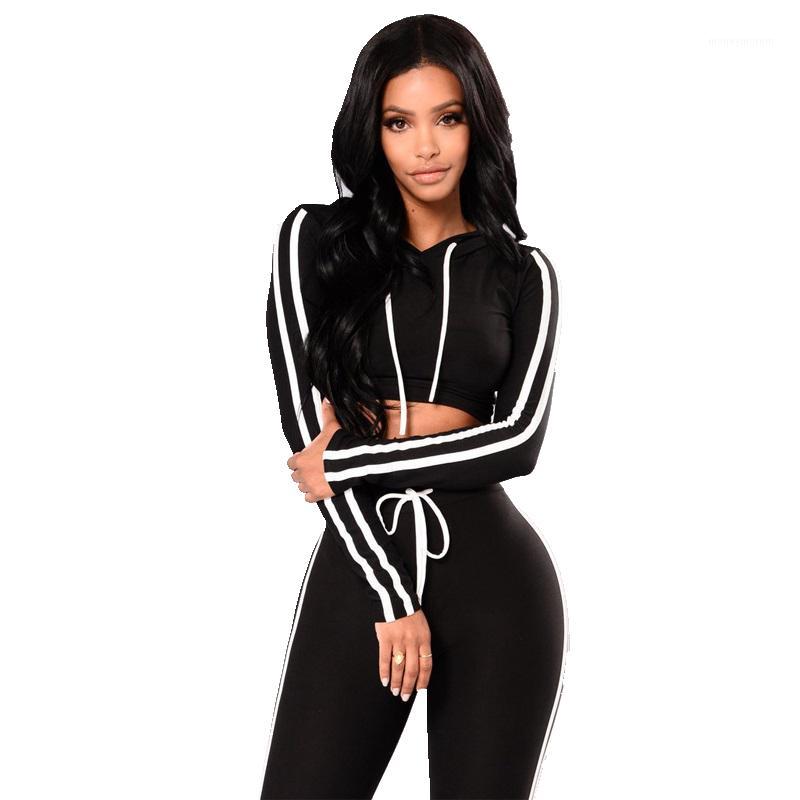 

New 2Pcs Women Ladies Tracksuit Crop Top Hoodies Sweatshirt Pants Sets Slim Wear Casual Suit1, As pic