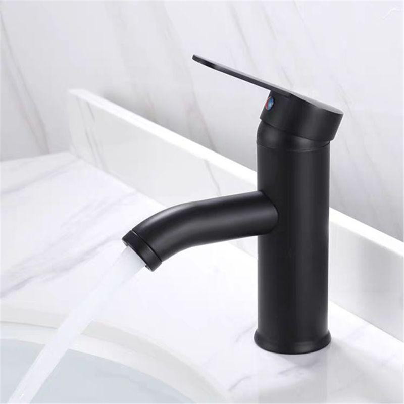

Single Handle Bathroom Basin Faucets Cold/Hot Mixer Basin Sink Tap Black E7CD1