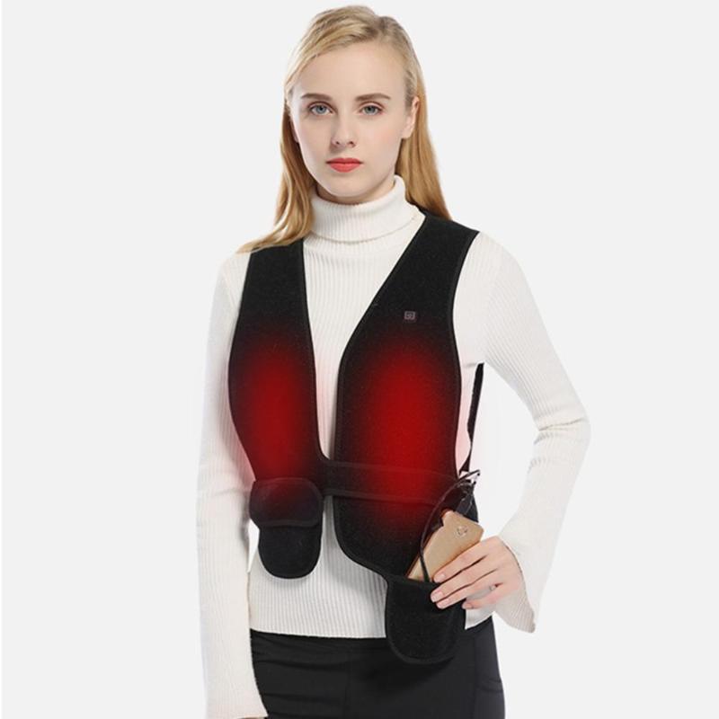 

2020USB Electric Heating Horse Clip Multifunctional Heating Vest Intelligent Uniform Health Care Suit Male and Female Warm Vest, Black