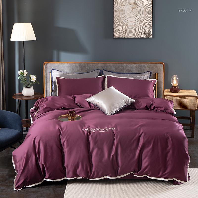 

Solid Color Bedding Set Purple White Orange Turquoise Blue  King Size Duvet Cover Bed Sheets Pillowcase High Quality Cotton1, 11
