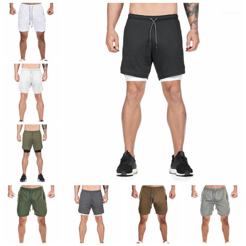 

Mens Double Layer Phone Pocket Running Shorts Gym Fitness Short Man Summer Sports Workout Training Quick Dry Beach1