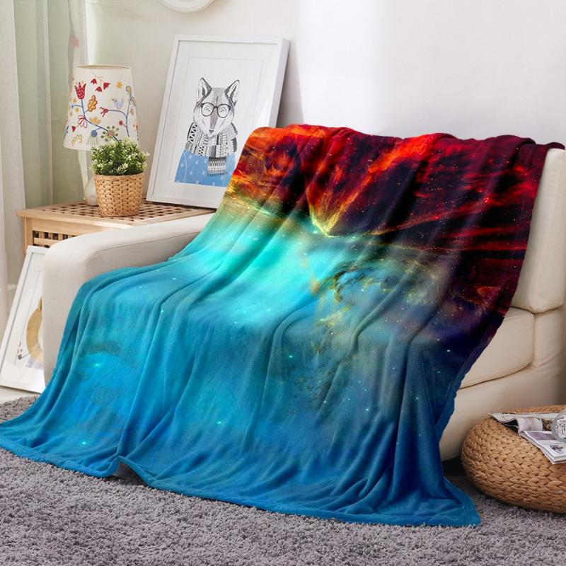 

Outer Space Soft Flannel Blanket on Sofa Bed Bright Galaxy Print Plush Throw Blanket Christmas Gift for Travel Couch Bed Sofa