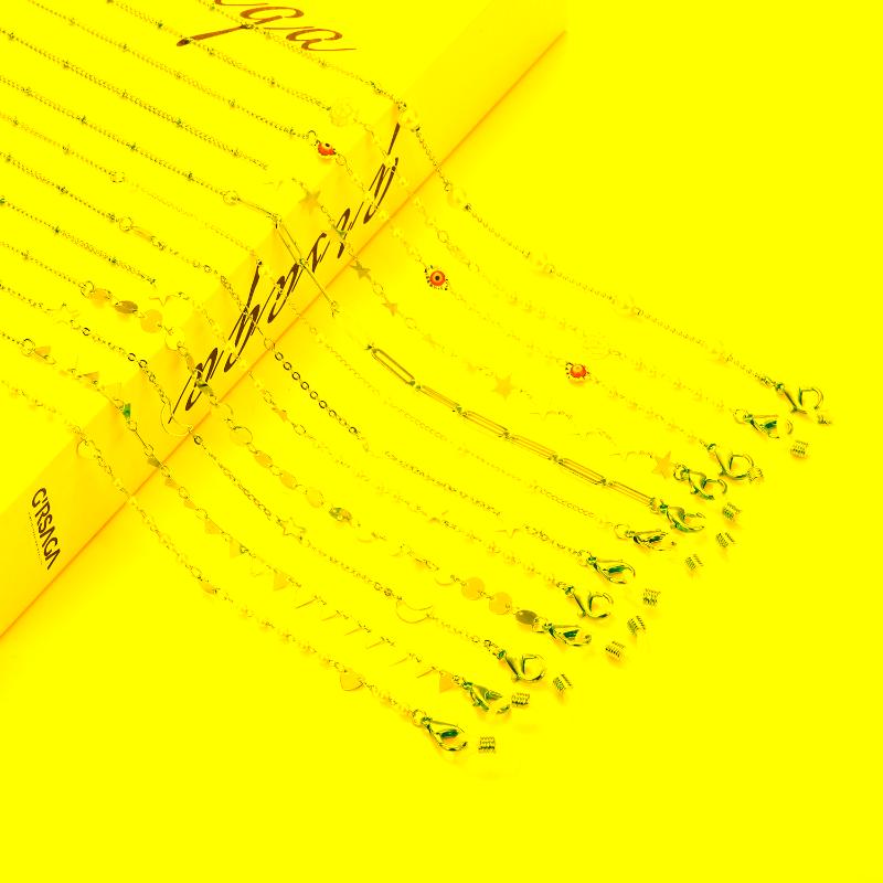 

Sunglasses Frames Fashion Women Rose Flower Mask Chain Metal Pearl Disc Glasses Strap Eyeglass Cord Hanging Lanyard