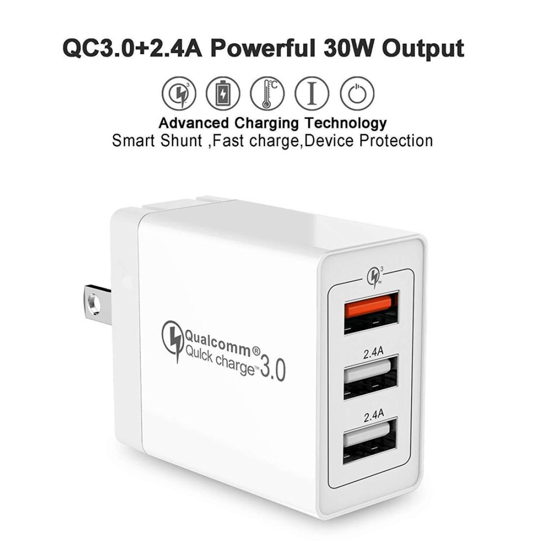 

SDC-30W QC 30 USB 24A Dual USB 20 Ports Mobile Phone Tablet PC Universal Quick Charger Travel Charger US Plug