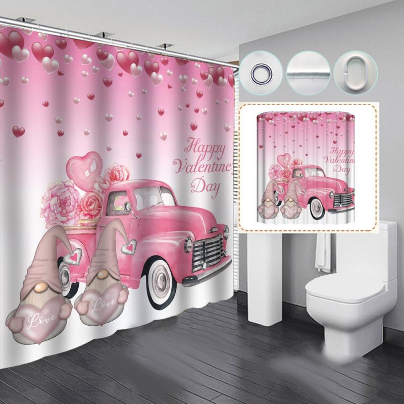 

1pc Shower Curtain Happy Valentine's Day Shower Curtain Waterproof Waterproof Fabric Bath Various sizes and styles c50