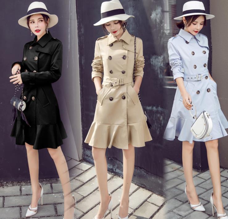 

Autumn Winter Windbreaker Women Slim Three-color Thin-jacket Z0ma, Blue