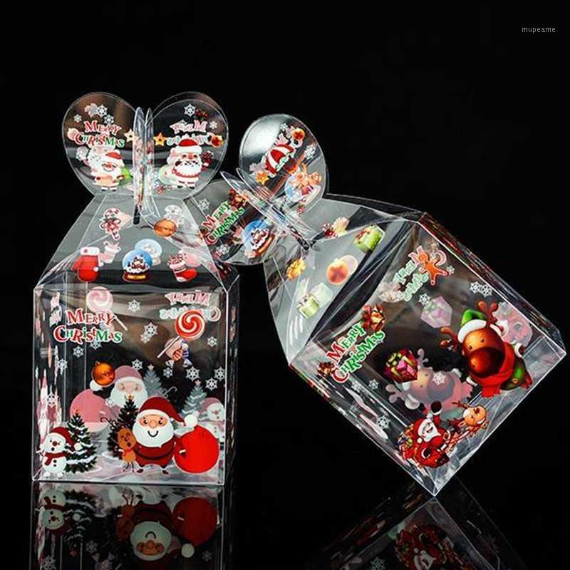 

Christmas Eve Candy Box Transparent PVC Plastic Box Xmas Present Party Favour Gift Boxes Cartoon Portable Gift Packing Bag Clear1