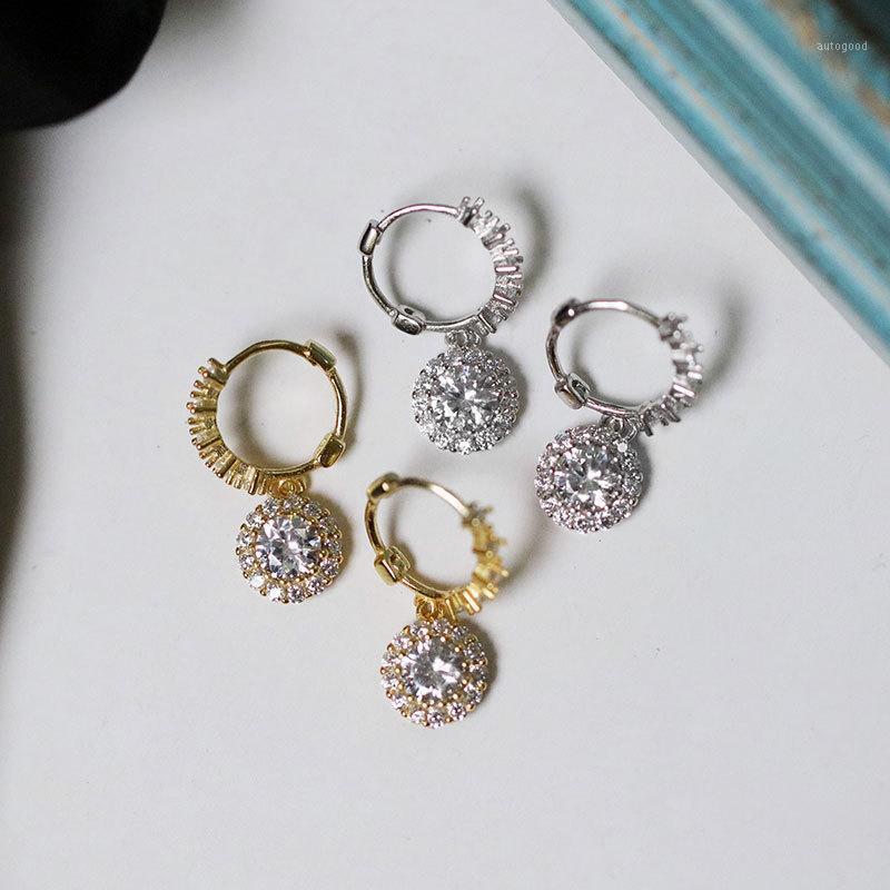 

Hoop & Huggie S925 Full Body Sterling Silver Korean Version Of The Light And Luxurious Style Exquisite Small Inlaid Earrings With Zirconiu1