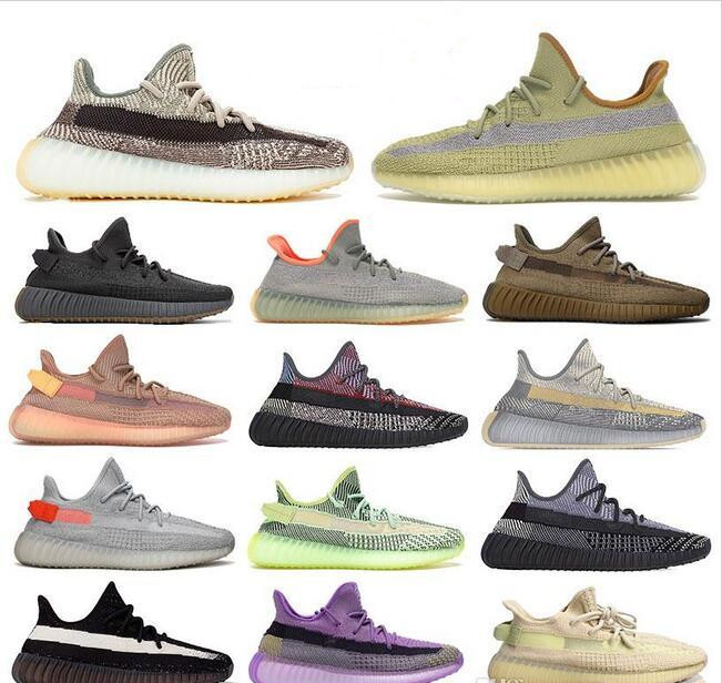 

Top Quality Shoes Tail Light Running Sneaker Women Men Zebra V2 Yecheil Marsh Kanye West Full Reflective Flax Cinder Earth Scarpe Shoe 36-46