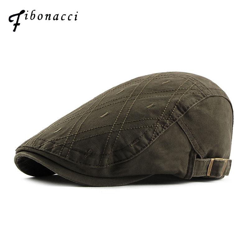 

Fibonacci 2020 New High Quality Men Women's Berets Cap Hat French Style Plaid Cabbie Flatcap Spring Summer Newsboy Caps, Black