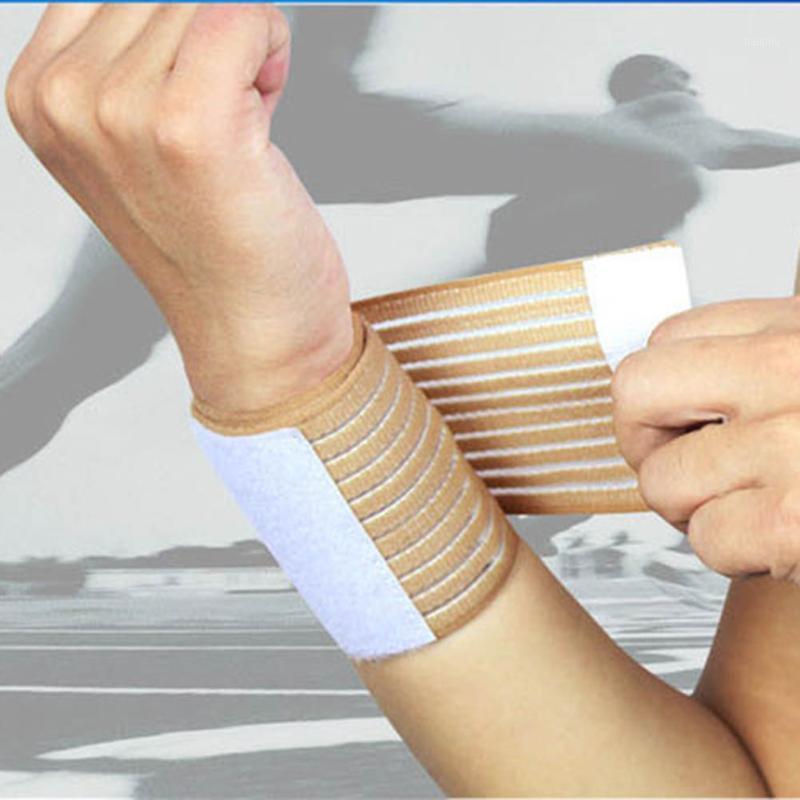 

Elastic Sport Bandage Wristband hand Gym Support wrist brace Wrap Tennis Cotton Weat band Fitness Powerlifting1, White