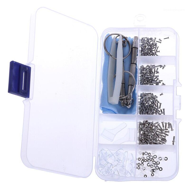 

Sunglasses Frames 1Set Eyeglass Sun Glasses Repair Tool Assortment Kit Screw Nut Nose Pad Ear Hook Wholesale1, Silver