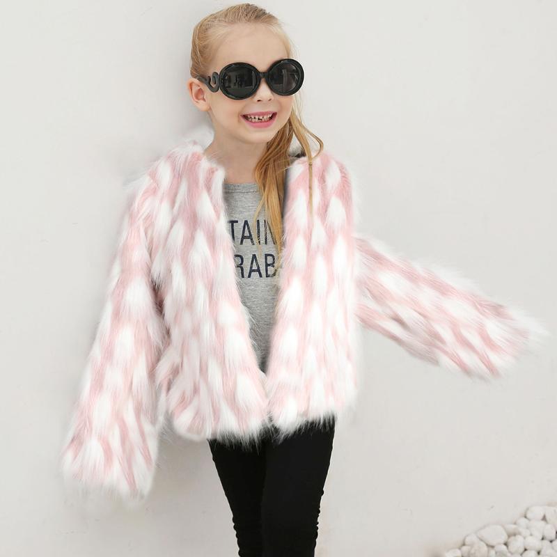 

ARLONEET Kids Baby Girl Furry Faux Fur thicken Coat Waterfall Winter Warm Clothes Faux Fur Thick Splice Coat Outwear CO18, Pk