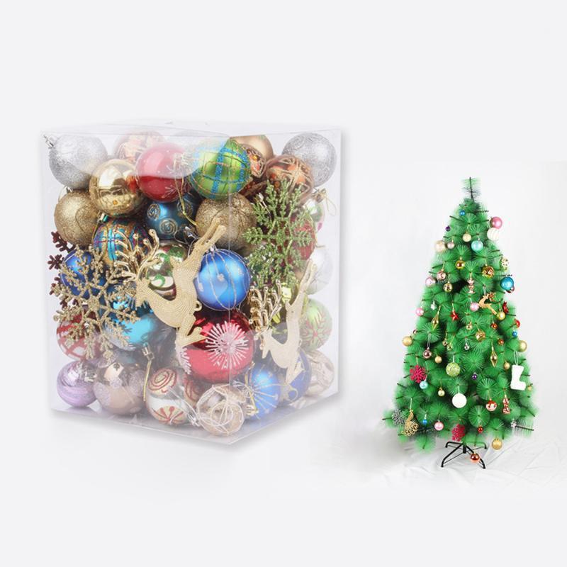 

60-70PCS/Box Christmas Glitter Ball Ornaments Xmas Tree Ball Hanging Party Decor Christmas Tree Ornaments Hanging Home1
