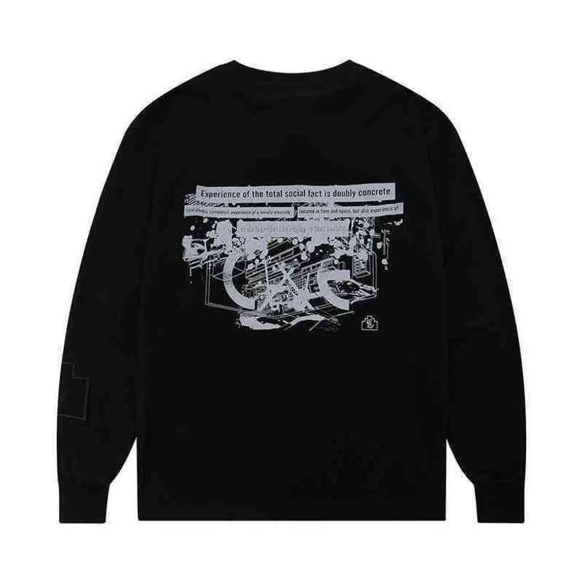 

21SS High Quality 1:1 Hoodies Printing 100% Cotton Pullover Men Women Versatile Vintage Cavempt T Shirts, Black