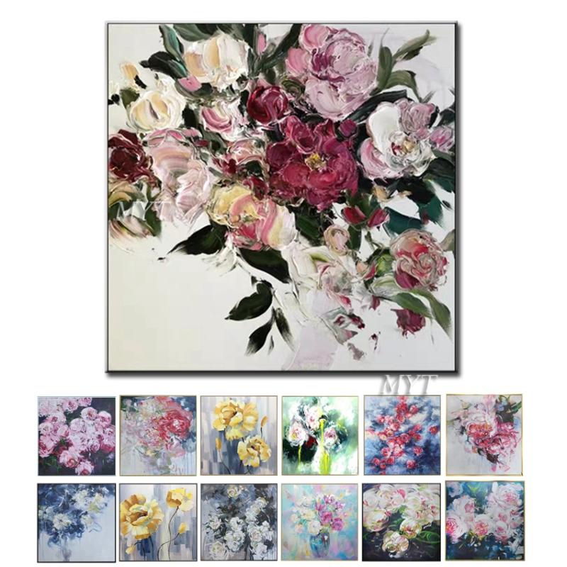 

Handmade Oil Painting Palette Knife Flower Oil Painting Art Canvas Wall Art Wall Flower Pictures Handpainted Paintings