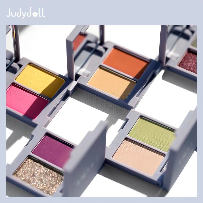 

Eyeshadow Palette 2 Colors Matte Shimmer Glitter Sweet Pink Peach Orange Matcha Eye Shadow Palette Girl Makeup Cosmetic, 08