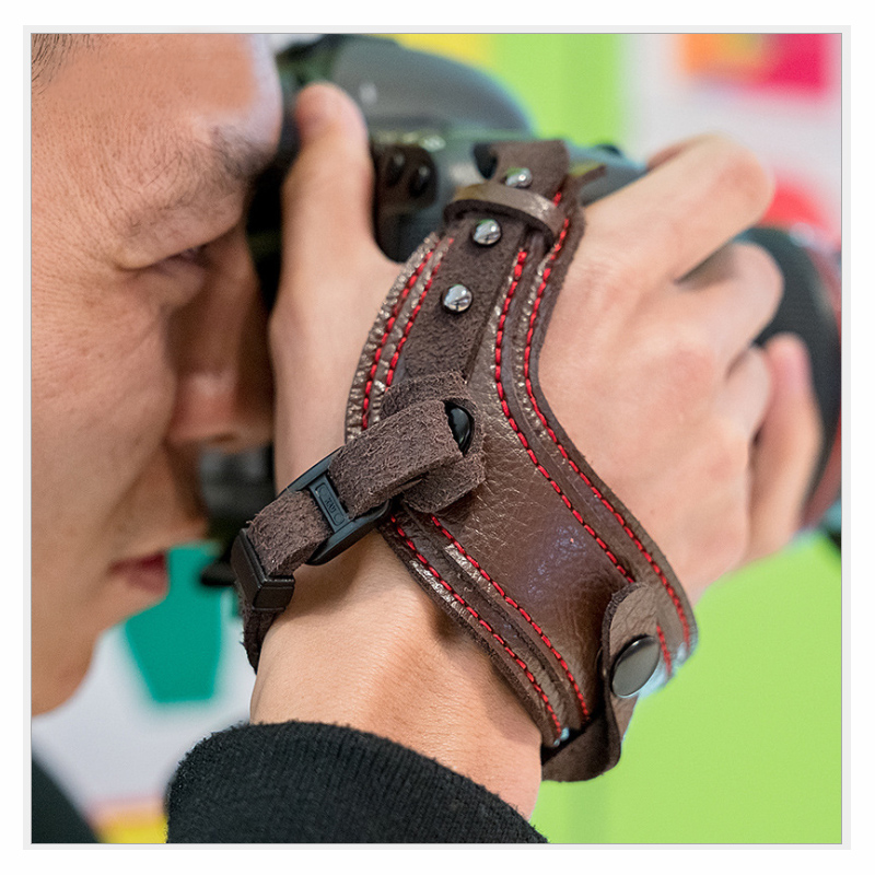Cámara Muñeca Correa de mano de cuero genuino para Canon Nikon Olympus Sony Nuevo