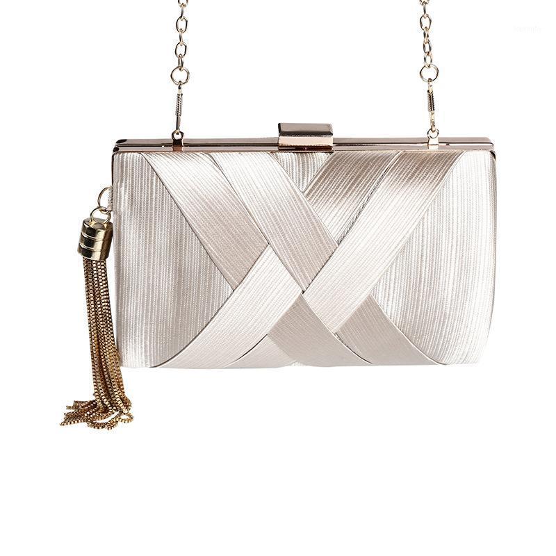 

Fashion Women Weaving Evening Bags Tassel Ladies Clutch Bag Phone Purse Shoulder Chain Wedding Party Handbags Bags Brand1, Black