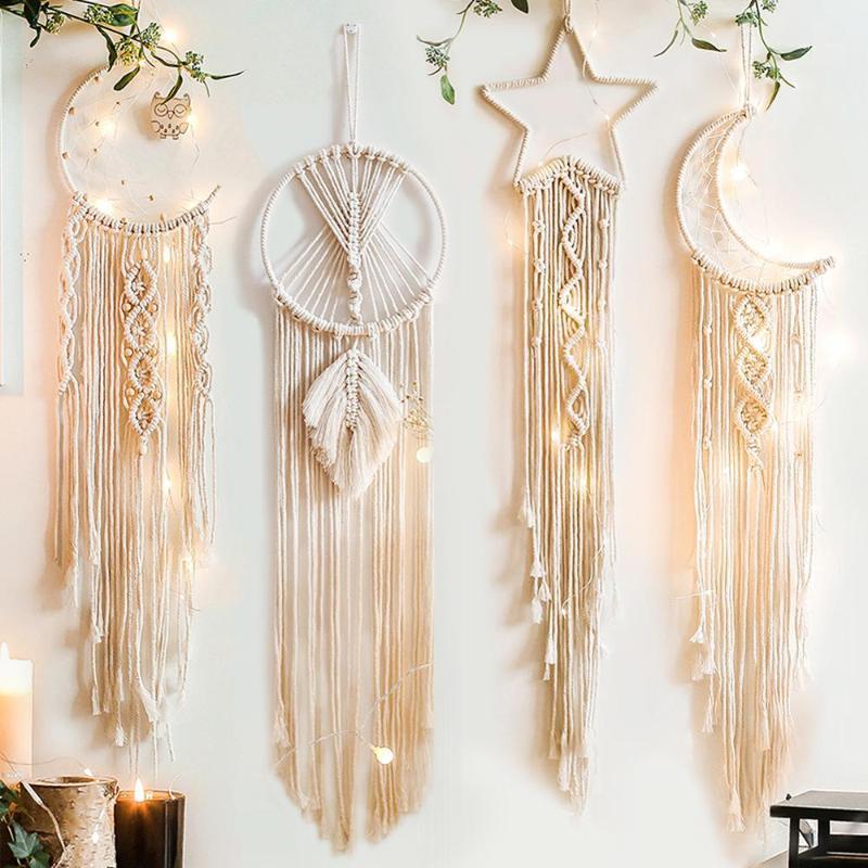 

Moon And Star Macrame Tapestry Wall Boho Decor Leaf Macrame Wall Hanging Room Decoration Farmhouse Dorm Room Decor Gift1