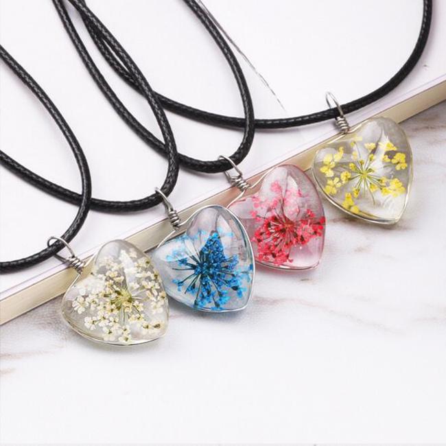 

1PC Natural Flower Long Necklaces Pendants Handmade Statement Necklace Rope Chain Pendant Women Jewelry Accessories