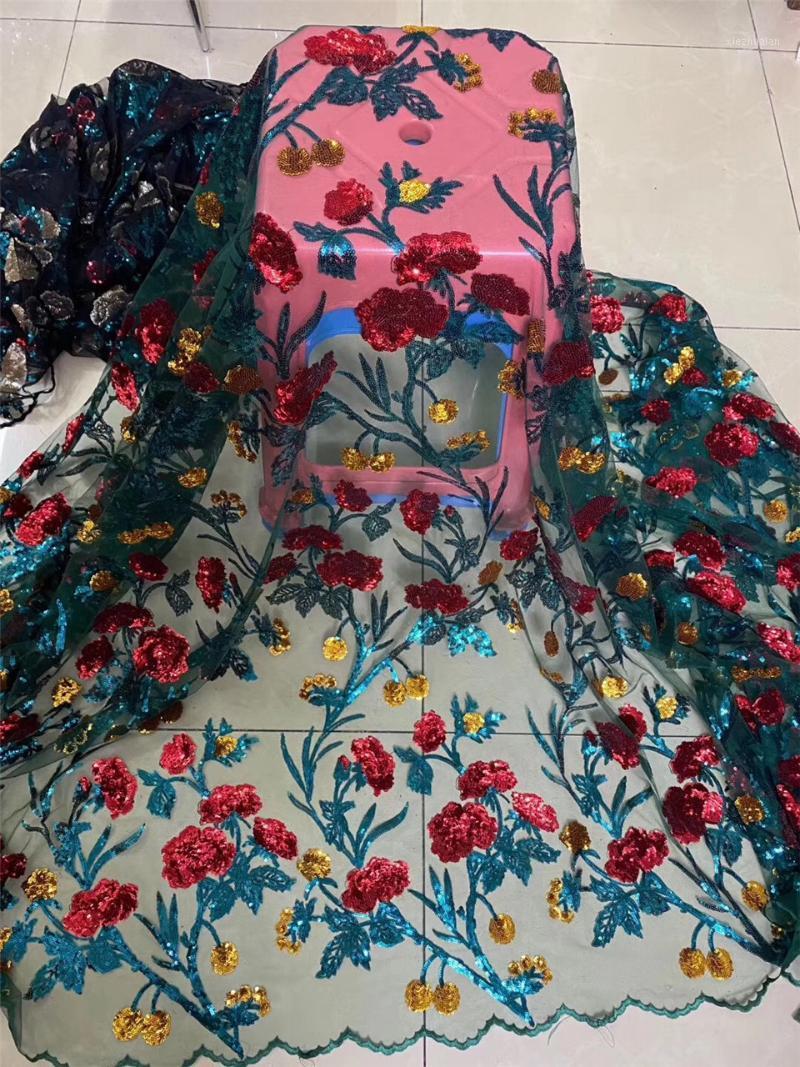 

Lace fabrics for weddings in Nigeria 2020 high-quality African lace fabric sequins party embroidery tulle J36571