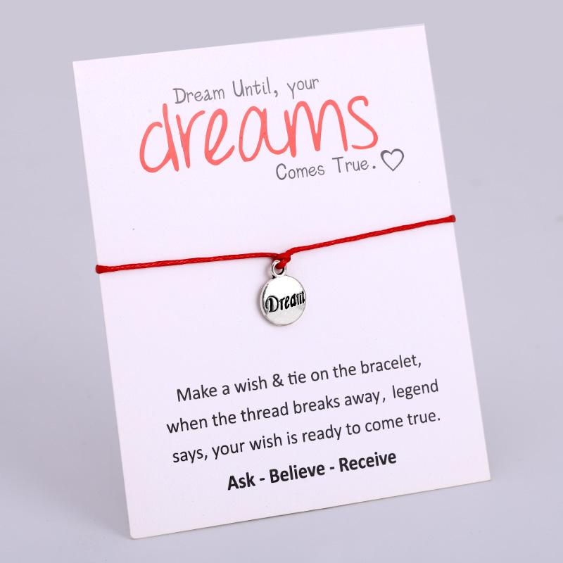 

Charm Bracelets Dream Dreams Love Rope Chain Jewelry Women Men Unisex Friends Friendship Christmas Gift Drop