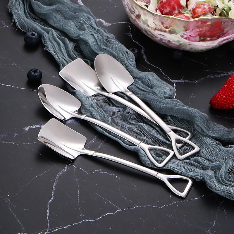 

304 Stainless Steel Spoon Cute Spoon Multicast Fruit Cake Dessert Mini kid ladle X2