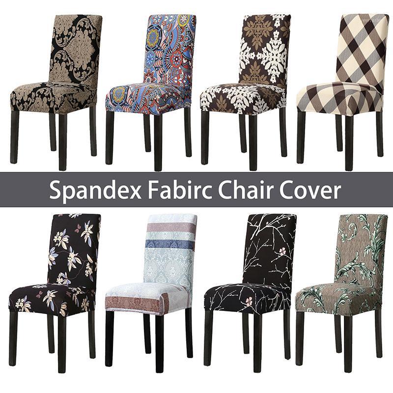 

Spandex Big Elastic Chair Cover Universal Size Printed Stretch Chair Cover Seat Slipcovers For Dining Room Hotel Banquet Home1