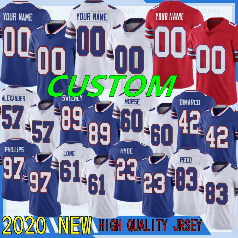 

CUSTOM 17 Josh Allen Men football Jerseys 12 Jim Kelly 91 Oliver 49 Tremaine Edmunds Jerseys Micah Hyde Jerry Hughes Charles Clay new, Bier