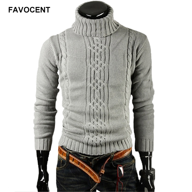 

FAVOCENT Male Sweater Pullover Men Male Brand Casual Slim Sweaters Men Solid High Lapel Jacquard Hedging Men'S Sweater XXL 201117, Light gray