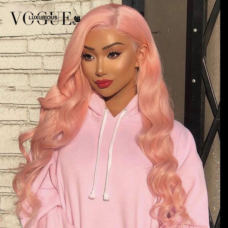 

Natural Pre-Plucked Pink Lace Front Wigs With Baby Hair Body Wave Human Hair Wig Glueless Brazilian Remy Wigs For Women