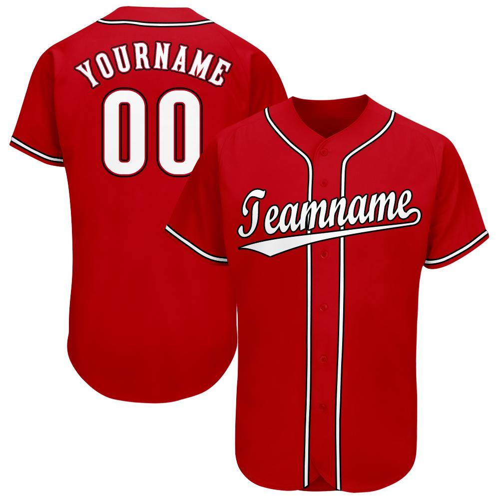 

Custom Red White-Black Baseball Jersey, Women size s-xxl