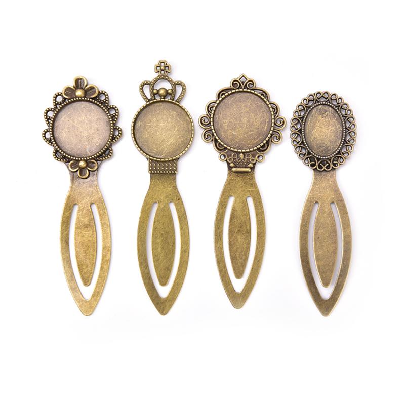 

1pc 20mm round cabochon antique bronze plated bookmark tray settings supplies for jewelry