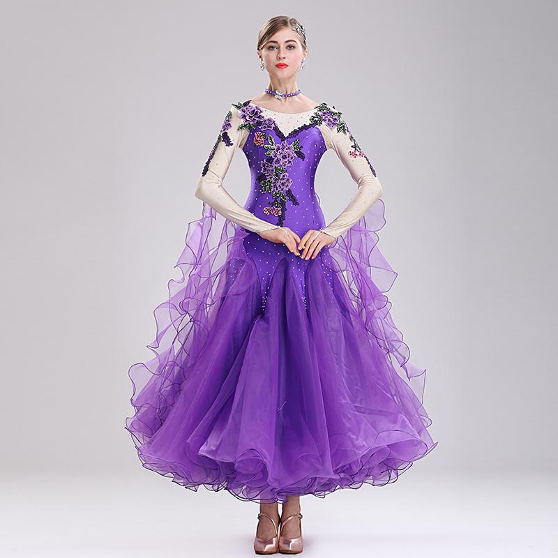 

Ballroom Dance Dresses Women Waltz Standard Dance Tango Foxtrot Embroidery Competition Dress Ladies Performance Clothing DC4398, Red