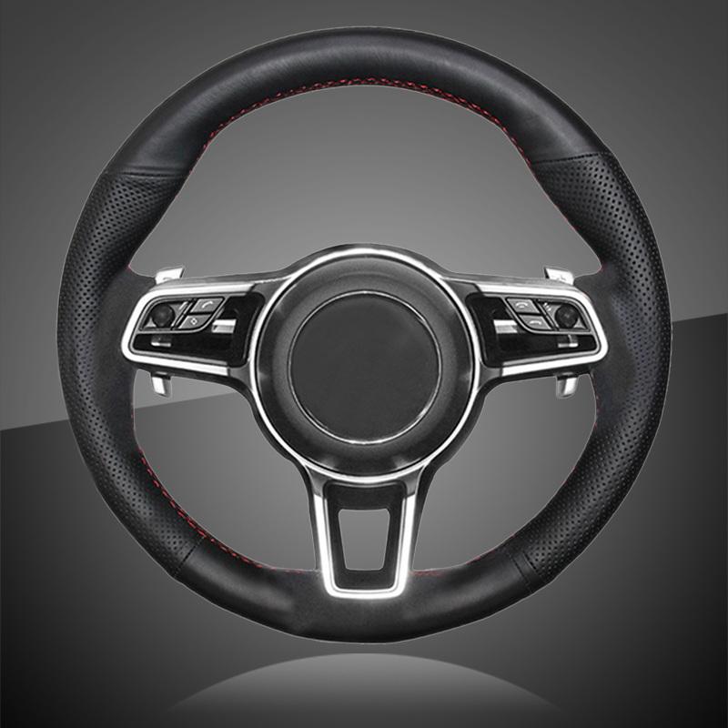 

Hand Stitched Car Steering Wheel Cover for Macan 2020 2020 Interior Auto Braid On The Steering Wheel Cover